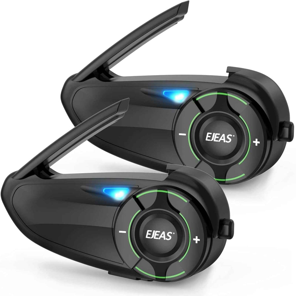 EJEAS Q8 5G Mesh Helmet Intercom (2 Units) – 6‑Rider, 1‑Km Range