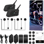 EJEAS V6 Pro Plus Bluetooth Helmet Intercom (2 Units) – 2‑Rider, 800 m Range