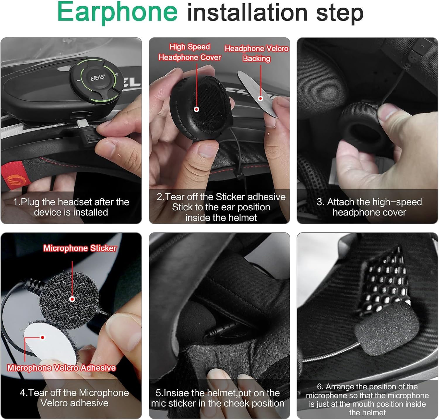 EJEAS Q8 Speaker & Microphone Set – Only Replacement Audio Module