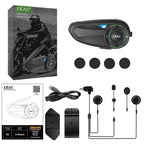 EJEAS Q8 5G Mesh Helmet Intercom – 6‑Rider Group Talk, 1‑Year Warranty, for Touring Riders & Groups