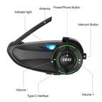 EJEAS Q8 5G Mesh Helmet Intercom – 6‑Rider Group Talk, 1‑Year Warranty, for Touring Riders & Groups