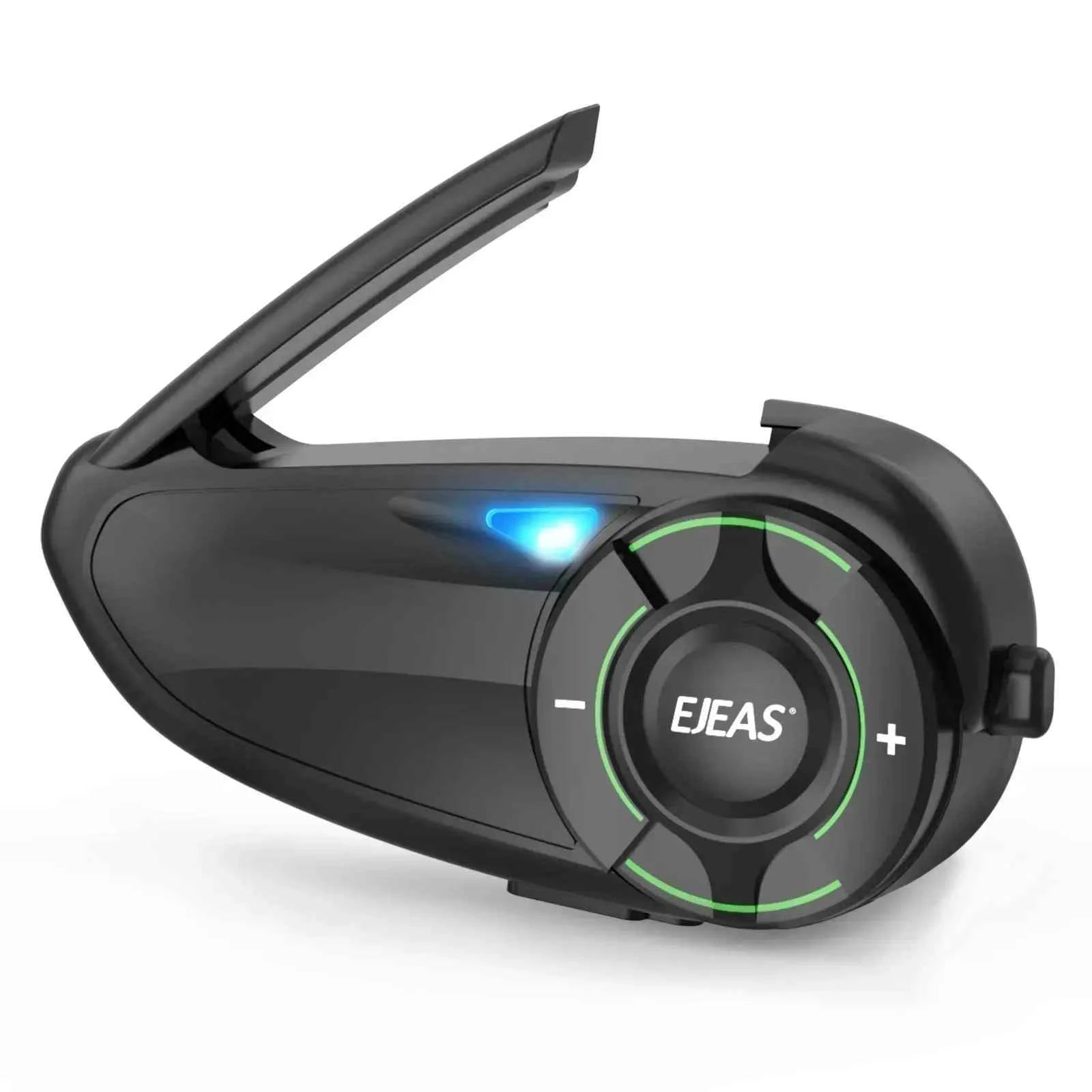 EJEAS Q8 5G Mesh Helmet Intercom – 6‑Rider Group Talk, 1‑Year Warranty, for Touring Riders & Groups